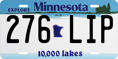 MN license plate 276LIP