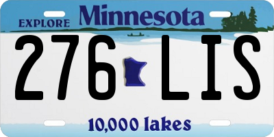 MN license plate 276LIS