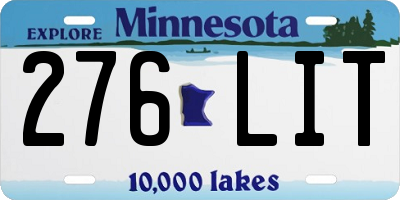 MN license plate 276LIT