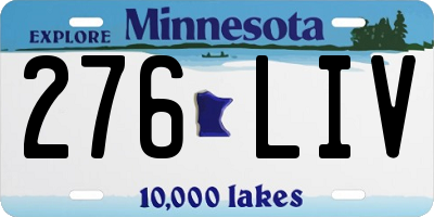 MN license plate 276LIV