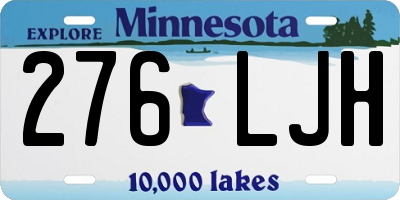 MN license plate 276LJH