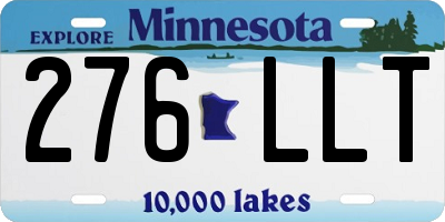 MN license plate 276LLT