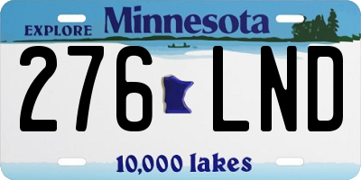 MN license plate 276LND