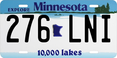 MN license plate 276LNI