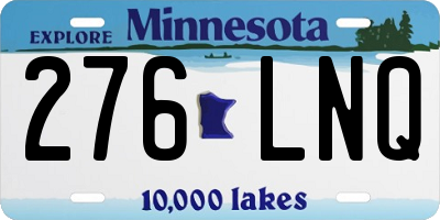 MN license plate 276LNQ