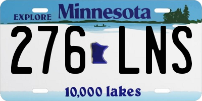 MN license plate 276LNS