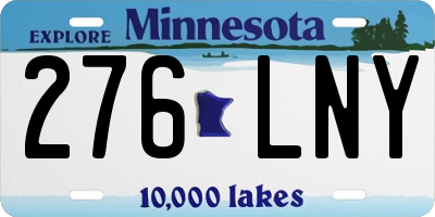 MN license plate 276LNY