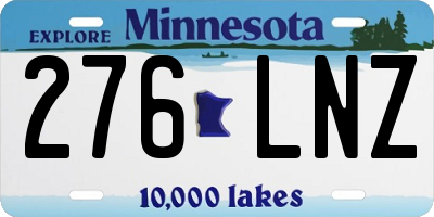 MN license plate 276LNZ