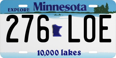 MN license plate 276LOE
