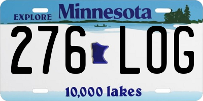 MN license plate 276LOG