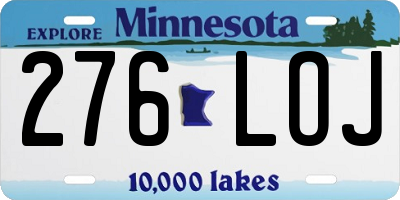 MN license plate 276LOJ