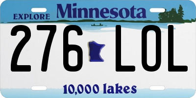 MN license plate 276LOL