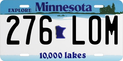 MN license plate 276LOM