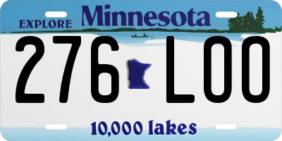 MN license plate 276LOO