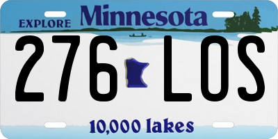 MN license plate 276LOS