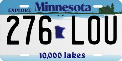 MN license plate 276LOU