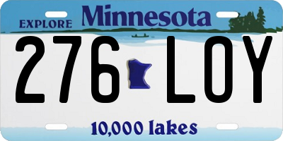 MN license plate 276LOY
