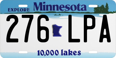 MN license plate 276LPA