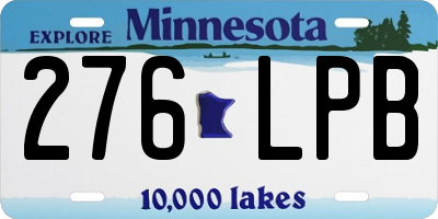 MN license plate 276LPB
