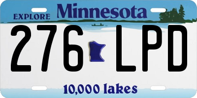 MN license plate 276LPD