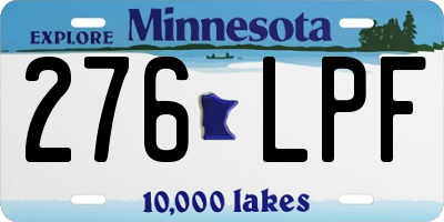 MN license plate 276LPF