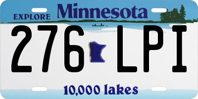 MN license plate 276LPI