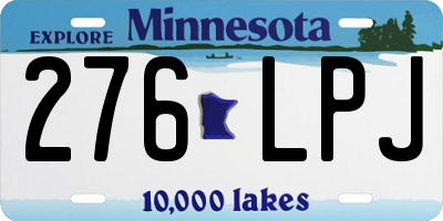 MN license plate 276LPJ