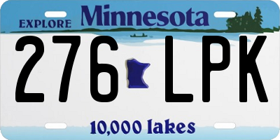 MN license plate 276LPK