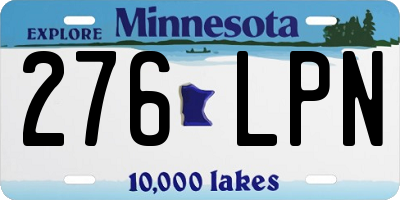 MN license plate 276LPN