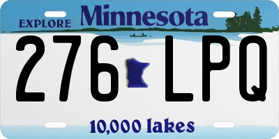 MN license plate 276LPQ