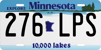 MN license plate 276LPS
