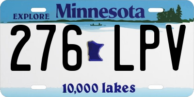 MN license plate 276LPV