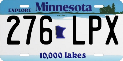 MN license plate 276LPX