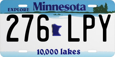 MN license plate 276LPY