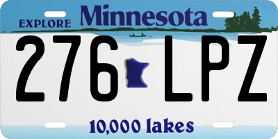 MN license plate 276LPZ