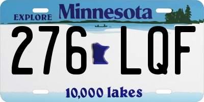 MN license plate 276LQF