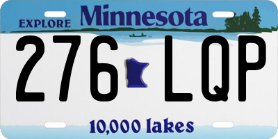 MN license plate 276LQP