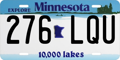 MN license plate 276LQU