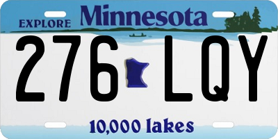 MN license plate 276LQY