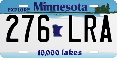 MN license plate 276LRA