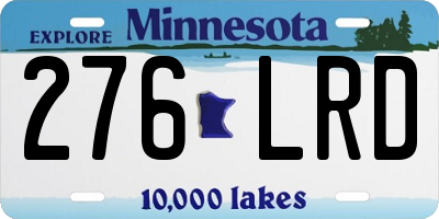 MN license plate 276LRD