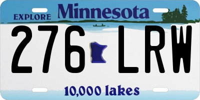 MN license plate 276LRW