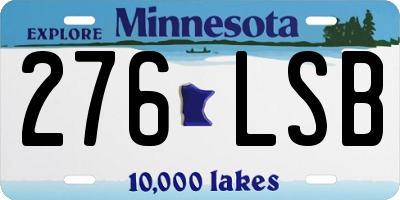 MN license plate 276LSB