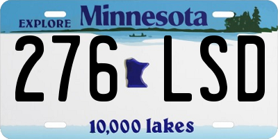 MN license plate 276LSD