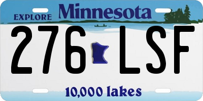 MN license plate 276LSF