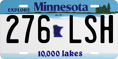 MN license plate 276LSH