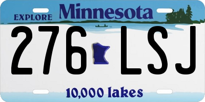 MN license plate 276LSJ