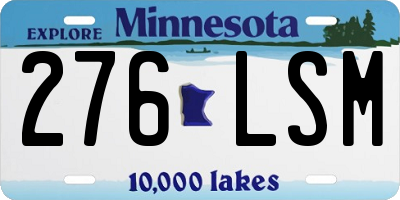 MN license plate 276LSM