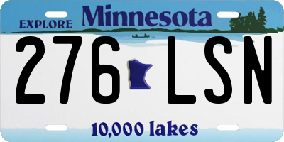 MN license plate 276LSN