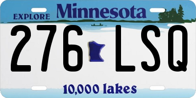 MN license plate 276LSQ